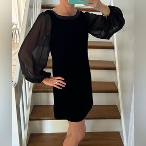 Black velvet cocktail dress